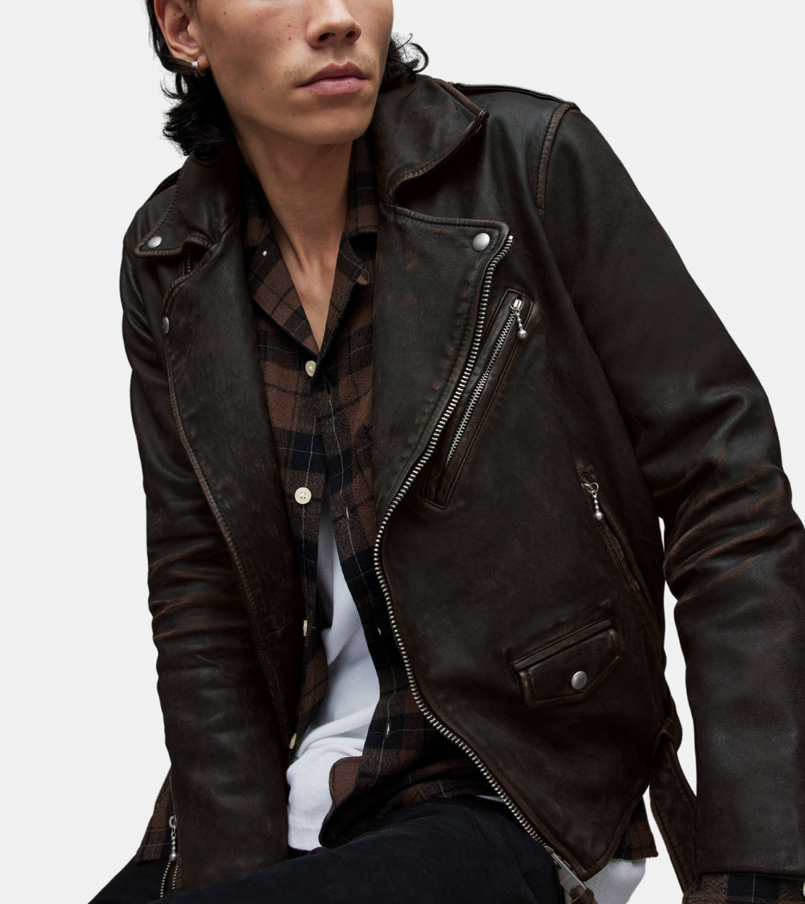 Rumer Men's Black Biker Leather Jacket