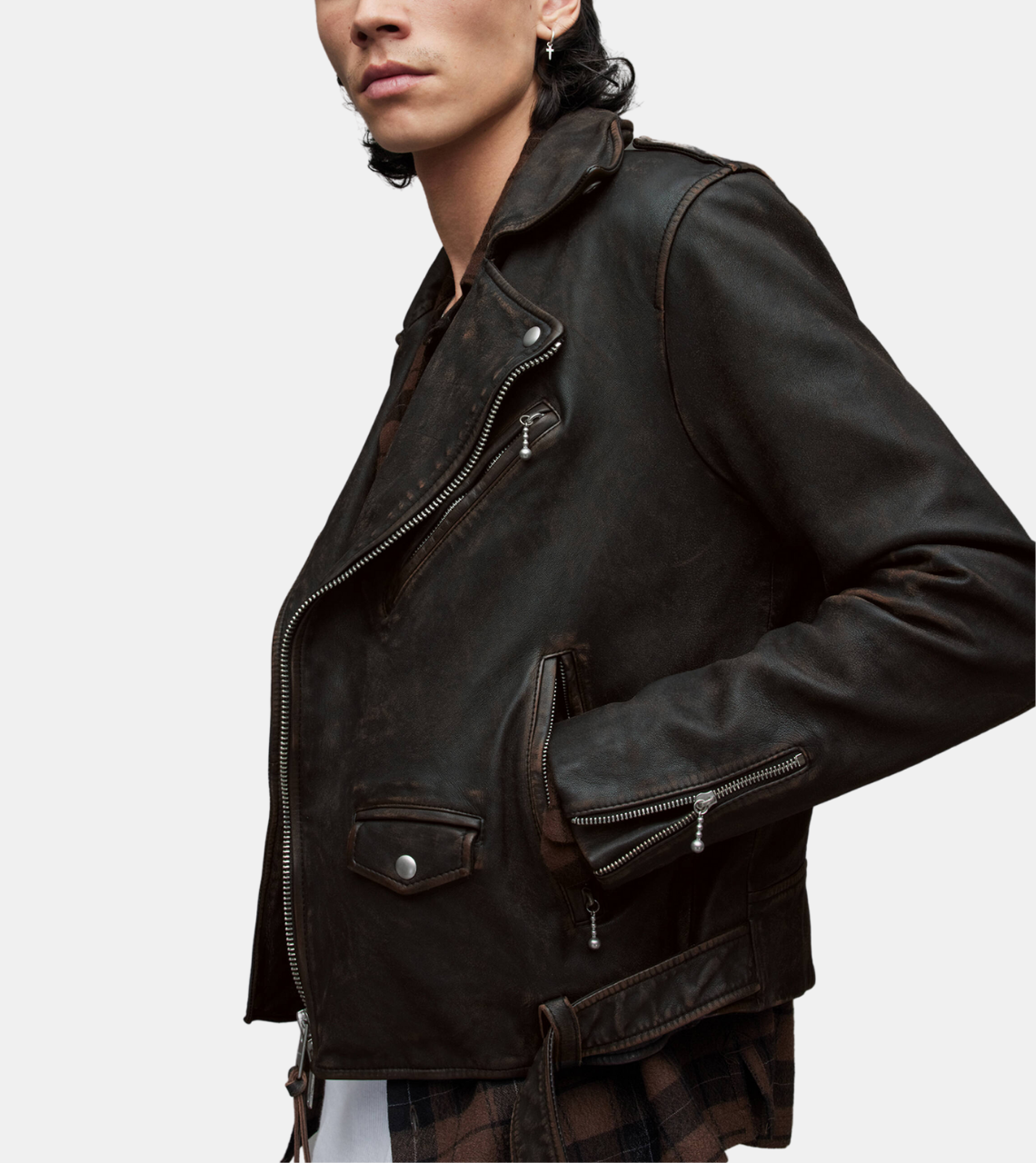 Rumer Men's Black Biker Leather Jacket