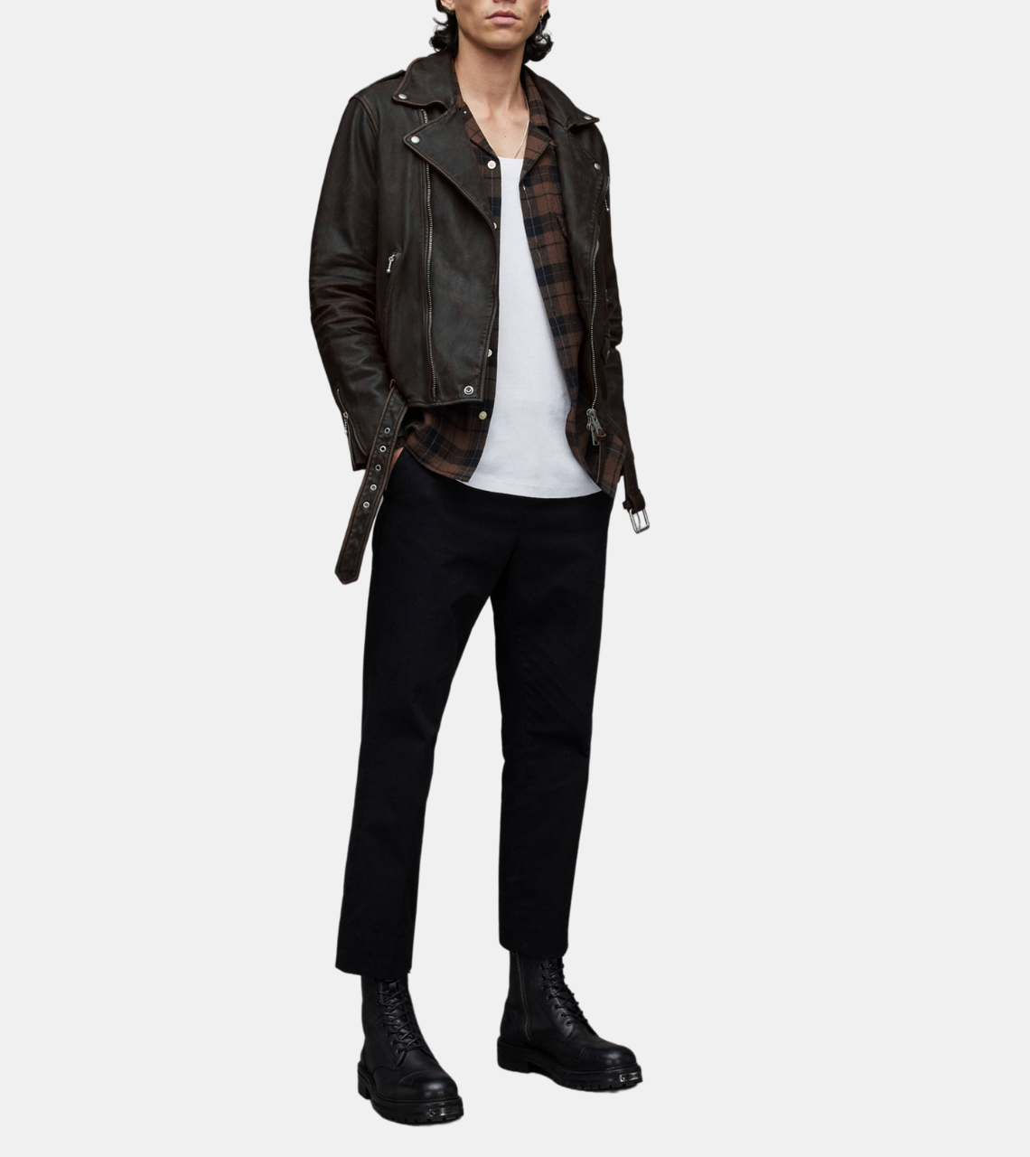 Rumer Men's Black Biker Leather Jacket