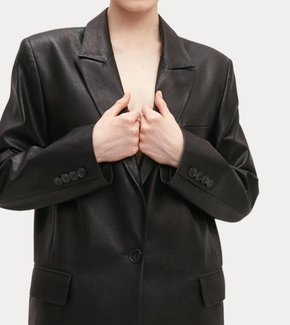 Black Women's Leather Blazer