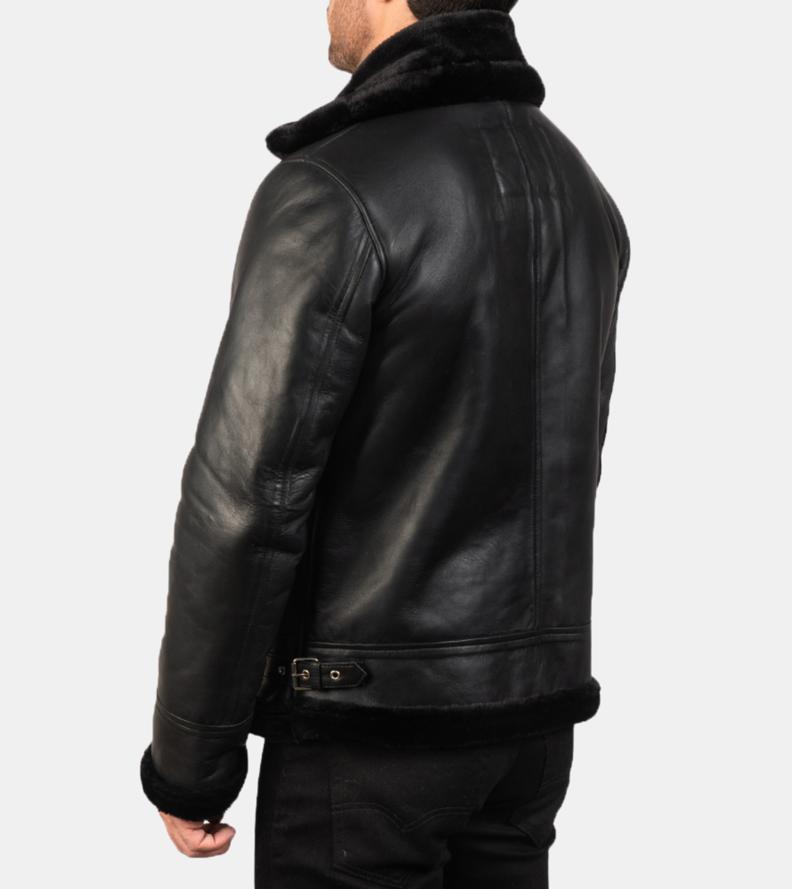 Dewey Men's Black Shearling Leather Jacket