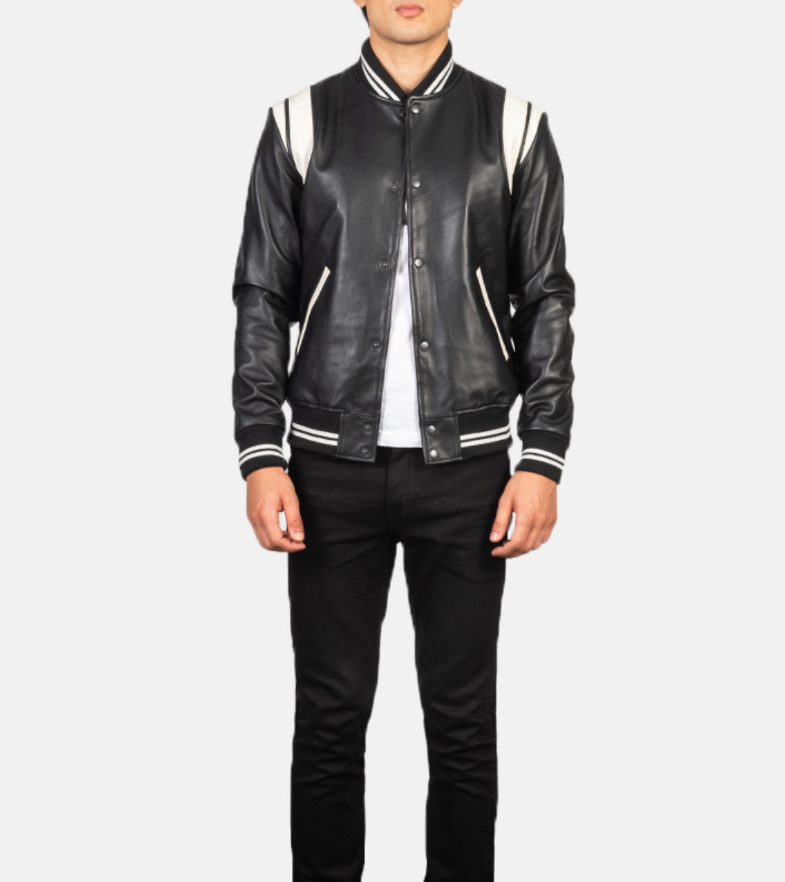 Dantee Black Leather Varsity Jacket | The Jacket Maker