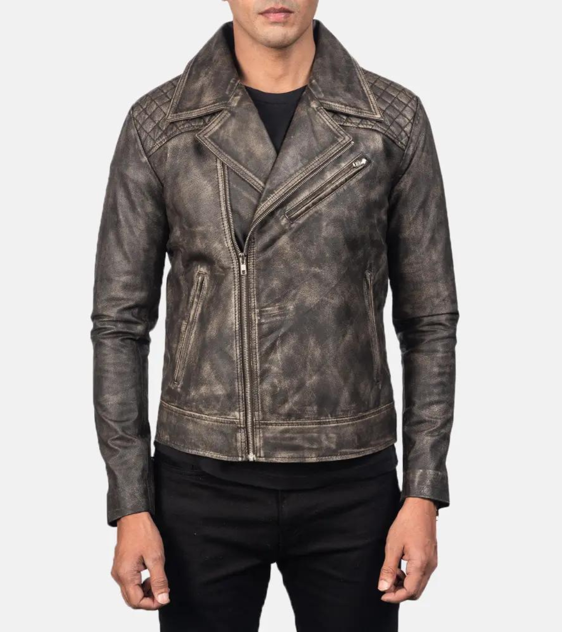  Caribbean Biker Leather Jacket For Men's 