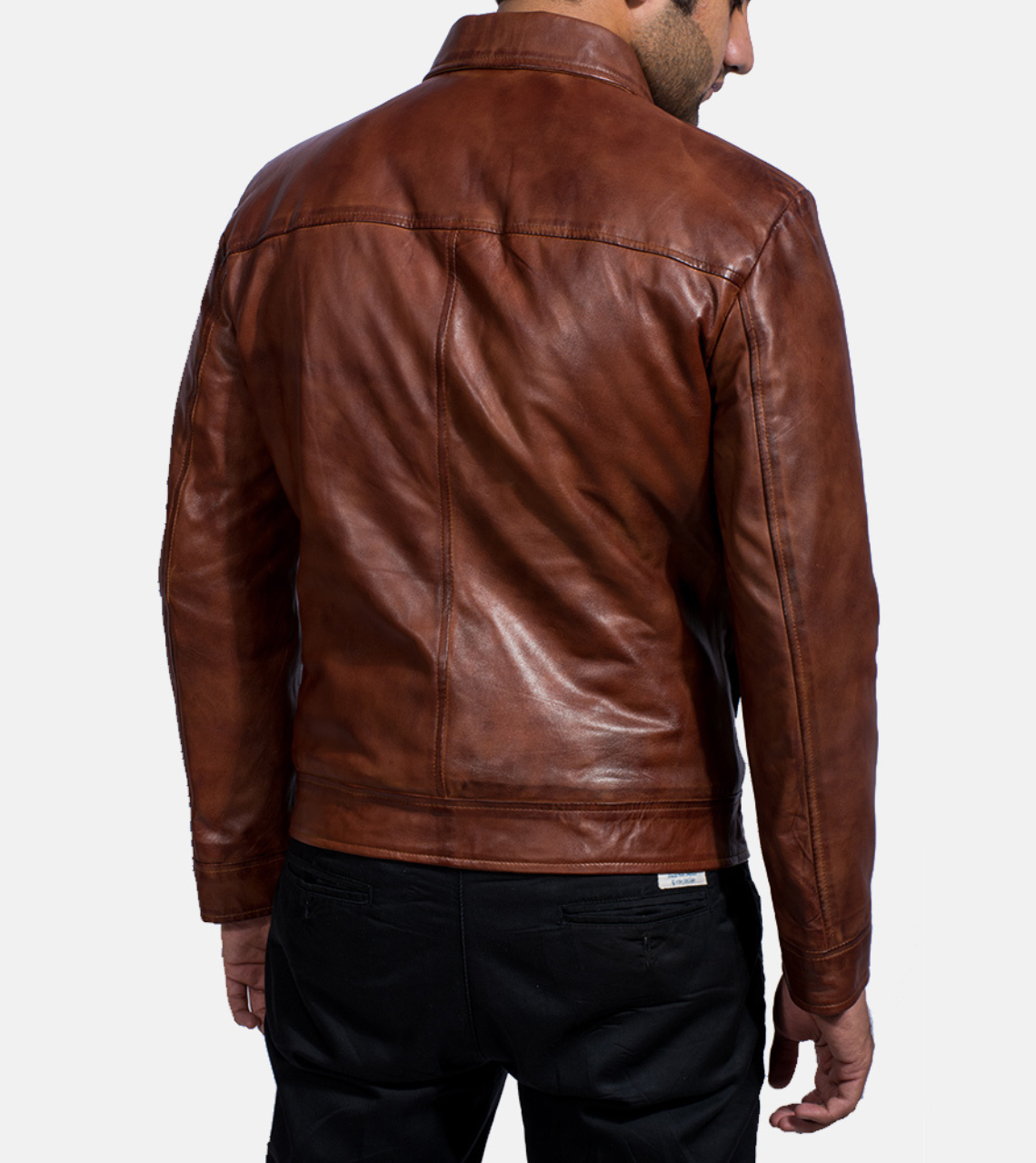 Wick Inspired Brown Men's Leather Jacket Back