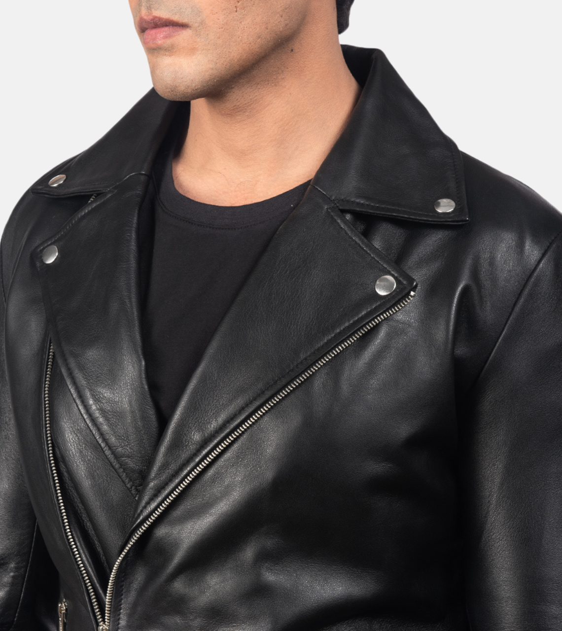  Peninsula Biker Leather Jacket For Men's