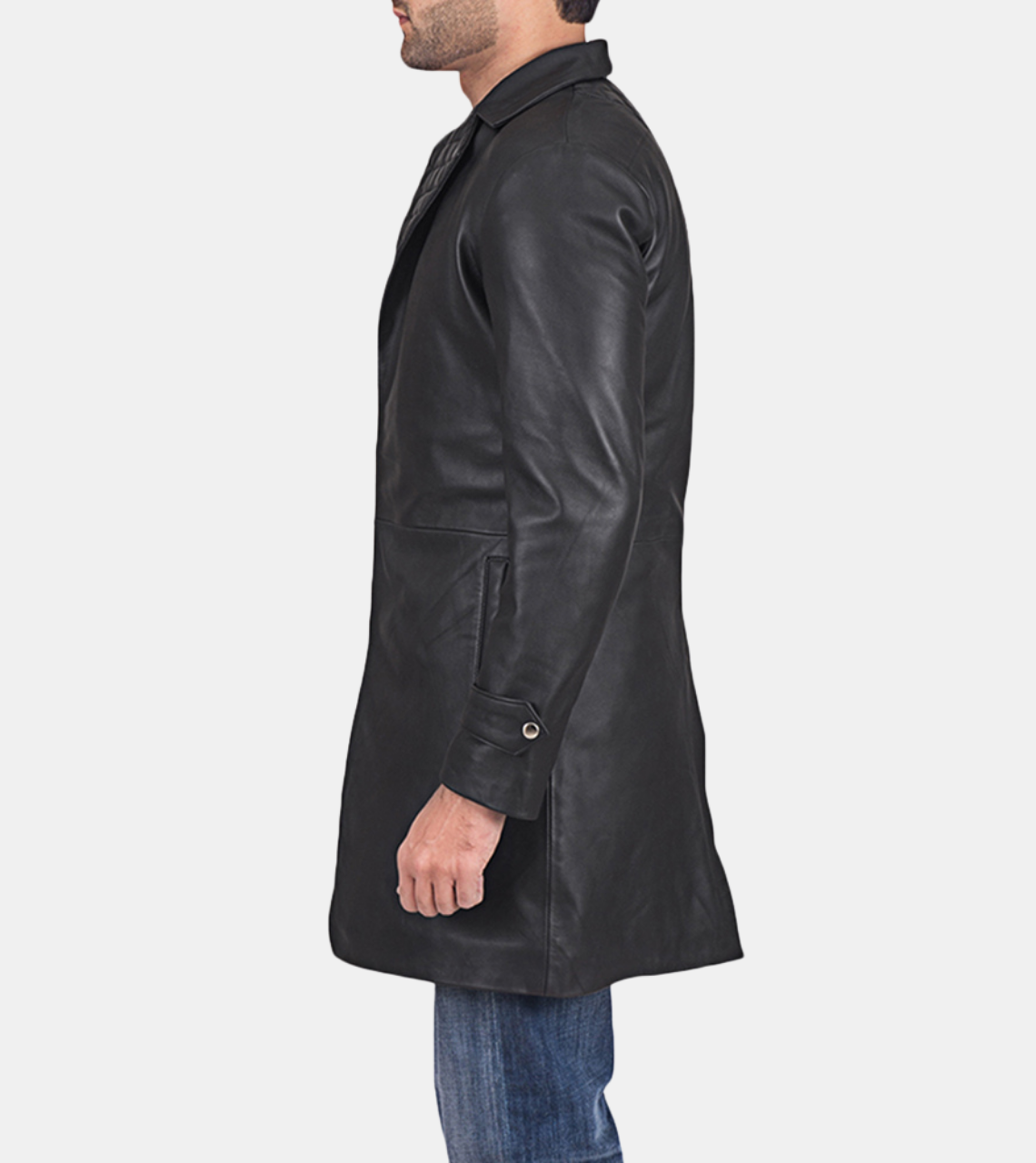 Auden Men's Black Quilted Leather Coat