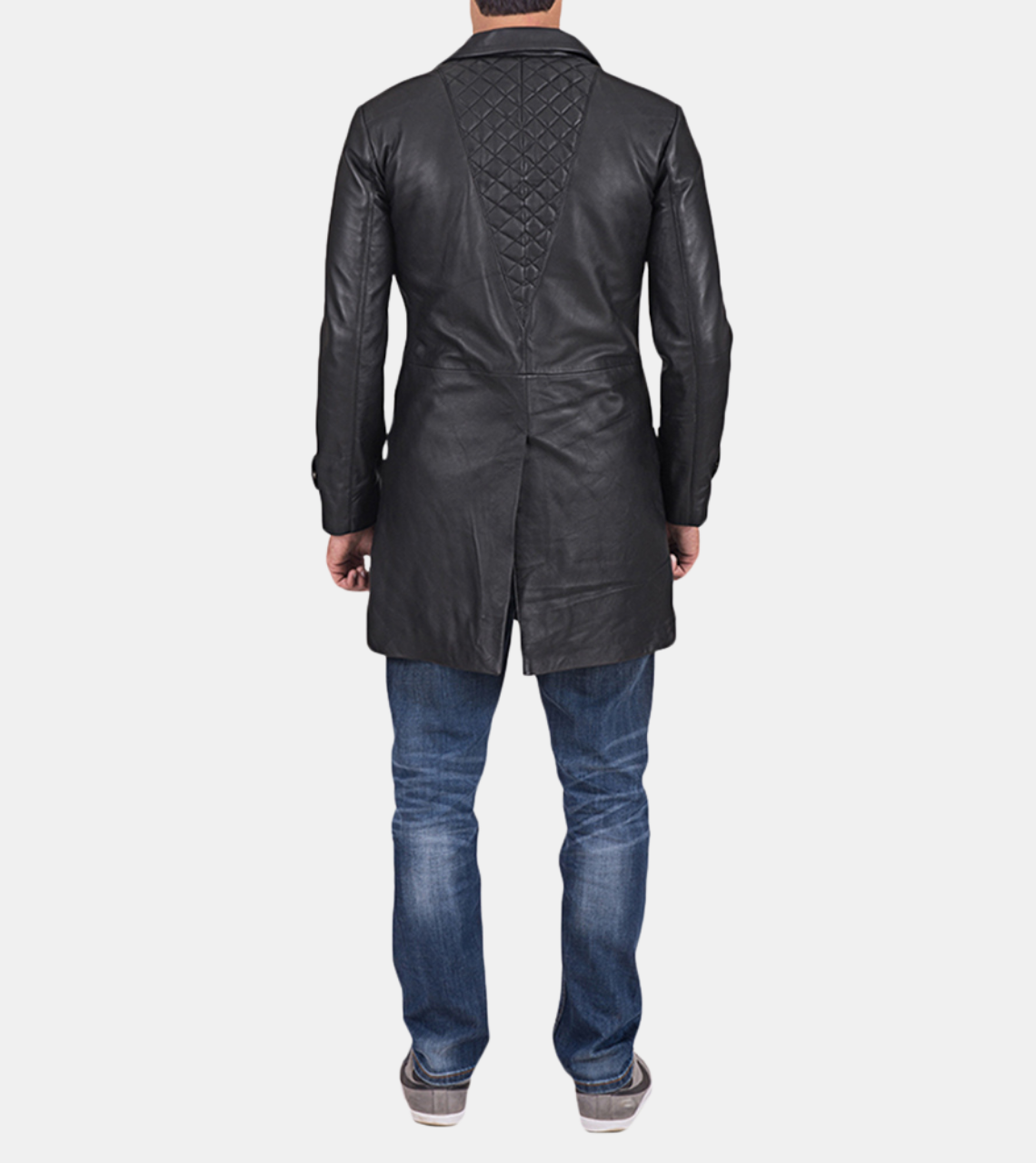 Auden Men's Black Quilted Leather Coat