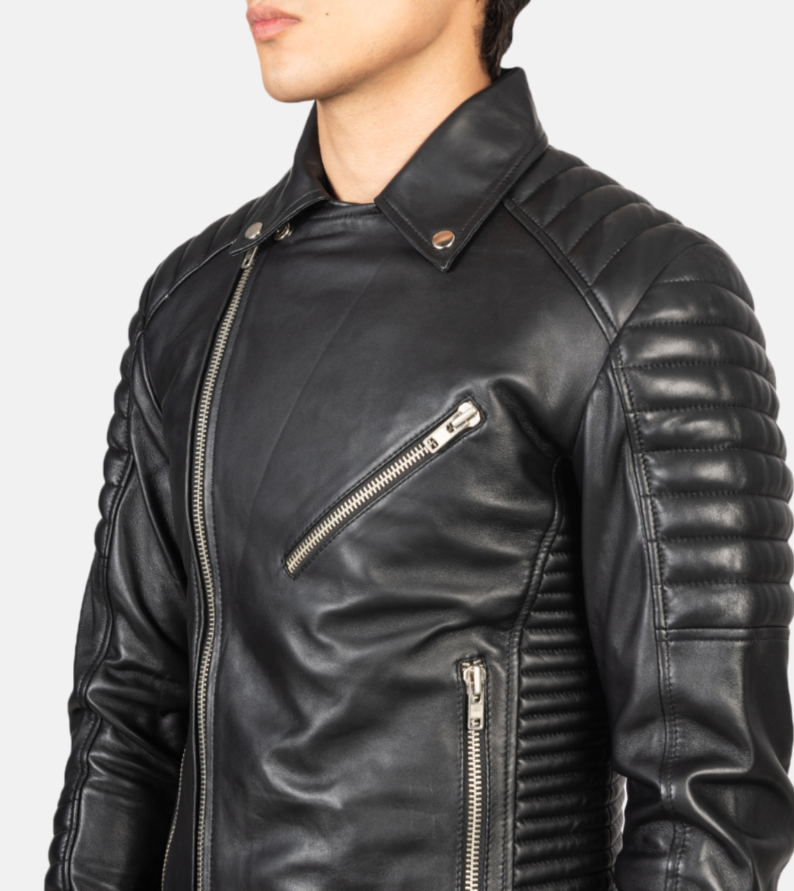  Puff Up Biker Leather Jacket 