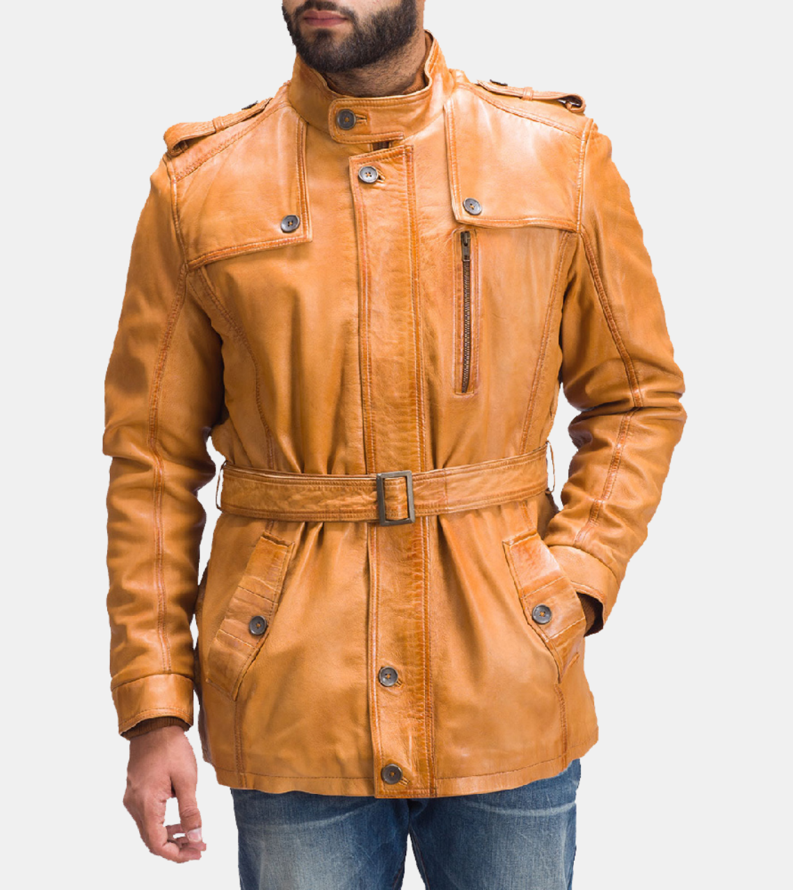 Gulliver Men's Mustard Leather Jacket