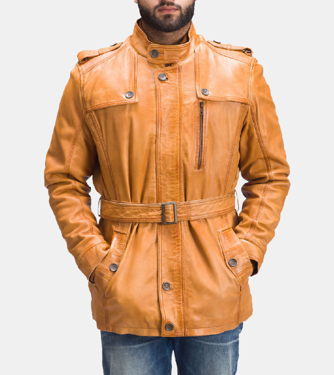 Gulliver Men's Mustard Leather Jacket