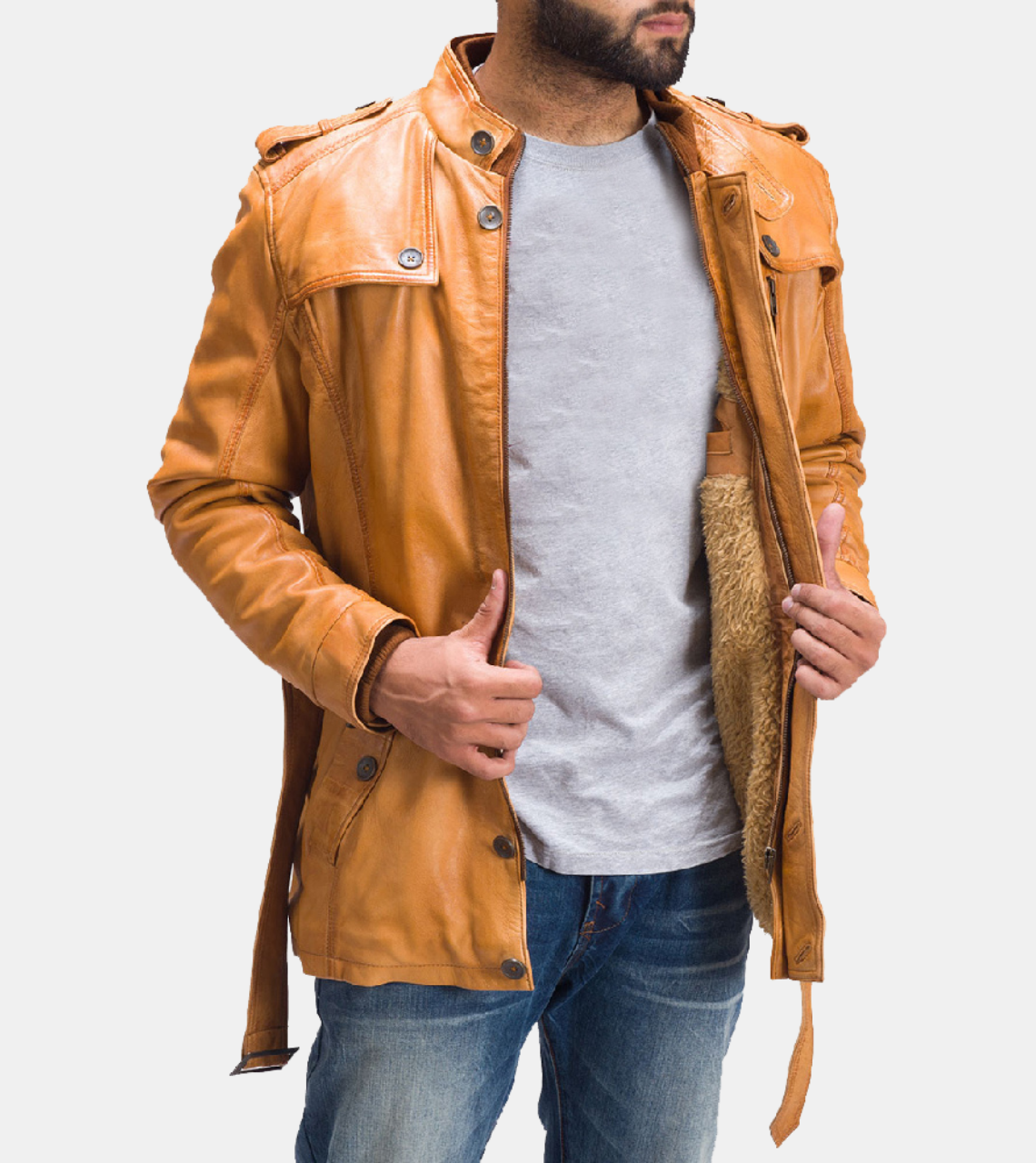 Gulliver Men's Mustard Leather Jacket