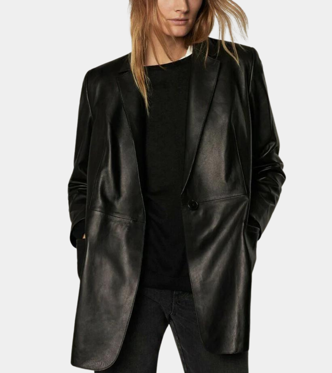  Women's Leather Blazer