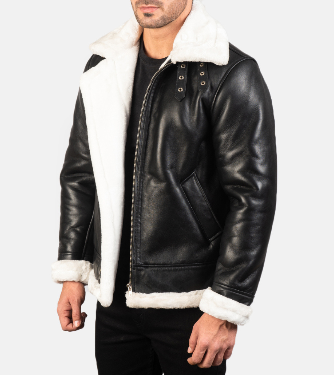 Men's Leather Bomber Jacket 