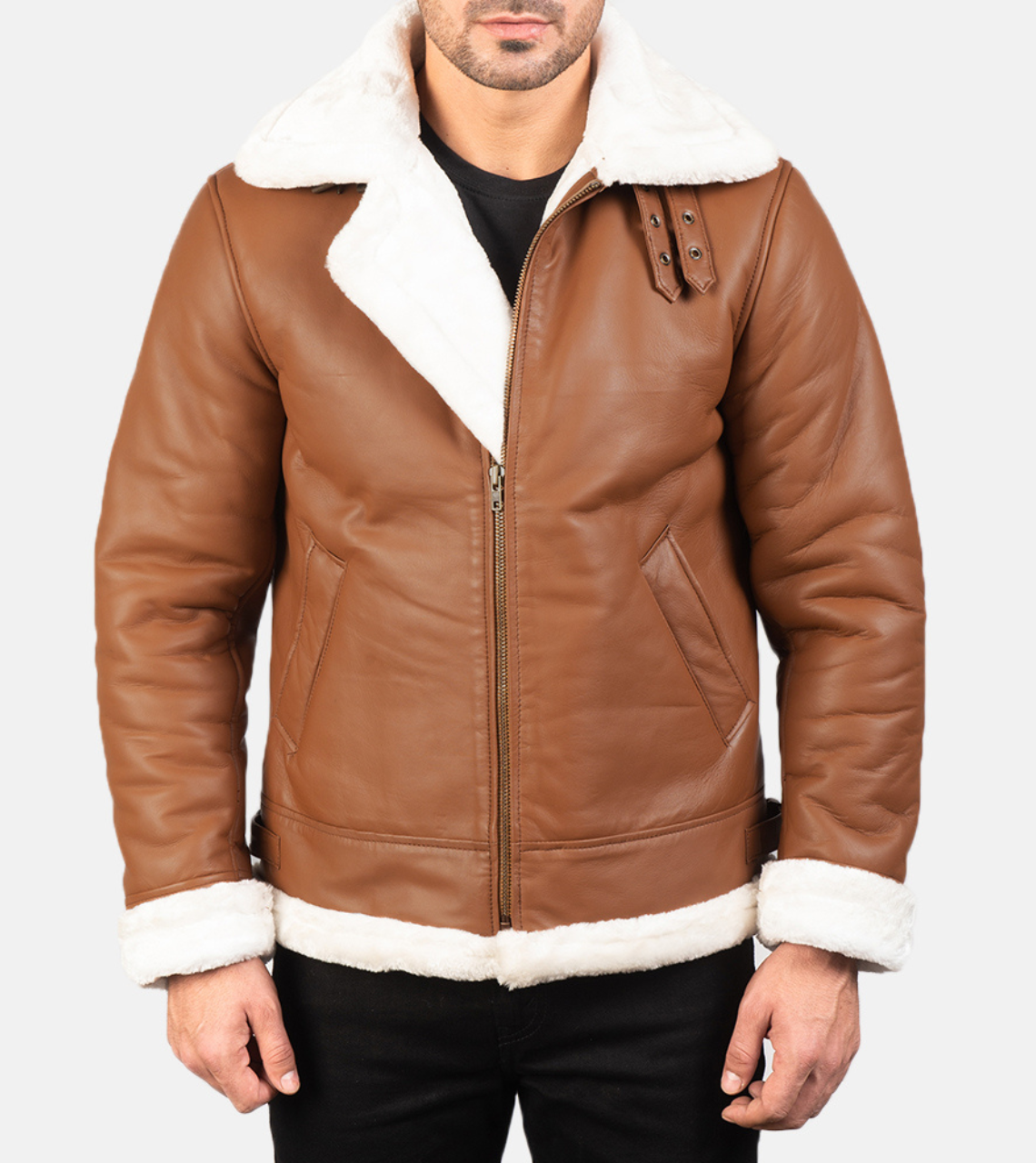 Pyramidal Leather Bomber Jacket 