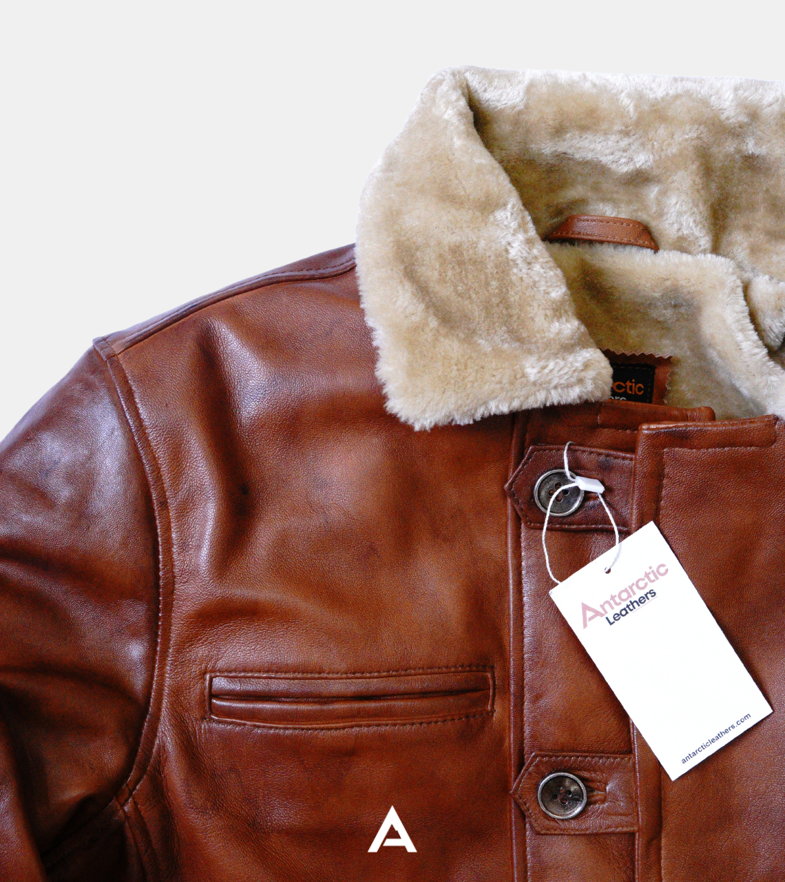 Bane Inspired Fur B3 Cowskin Shearling Leather Coat Collar