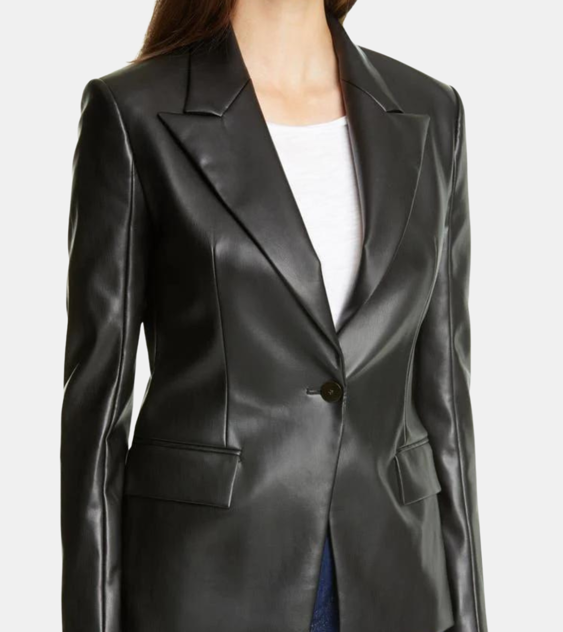  Black Leather Blazer