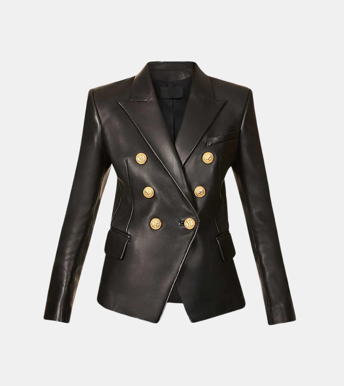 Women's Black Leather Blazer