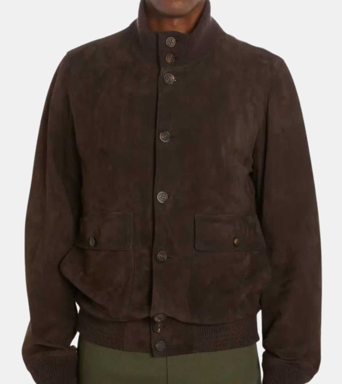 Oaklen Men's Brown Suede Aviator Leather Jacket