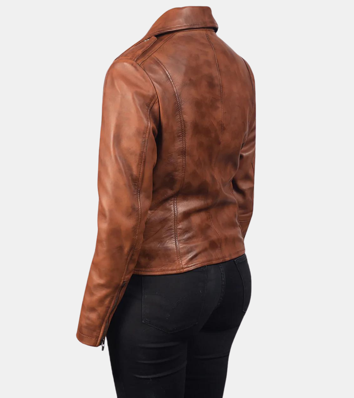 Clementine Women's Brown Rugged Leather Jacket