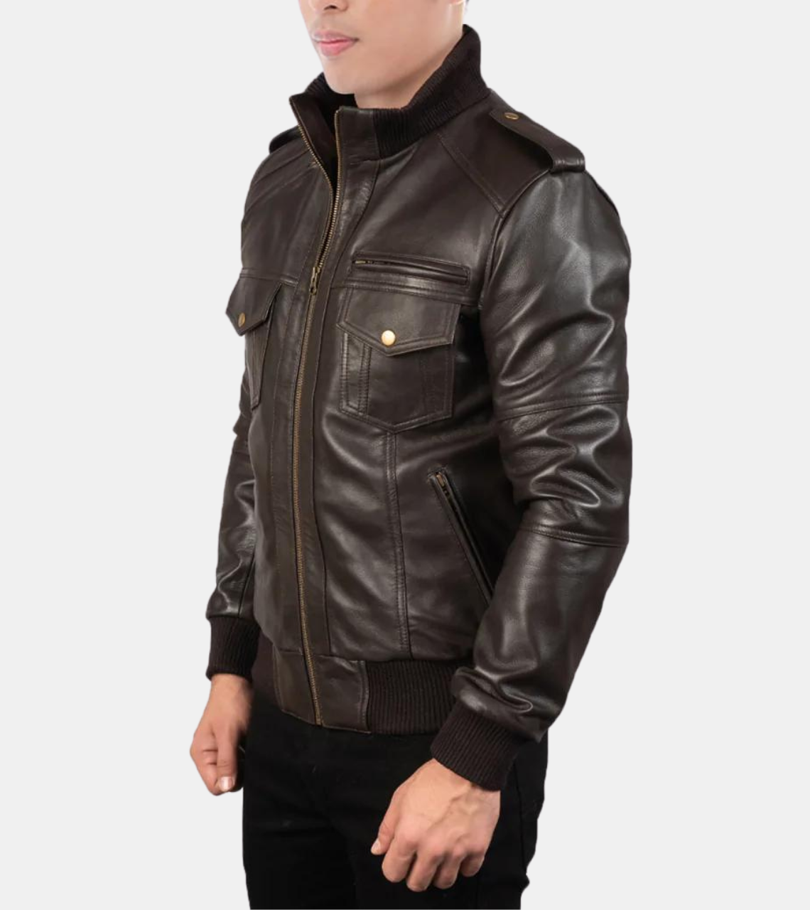  Bomber Brown Leather Jacket