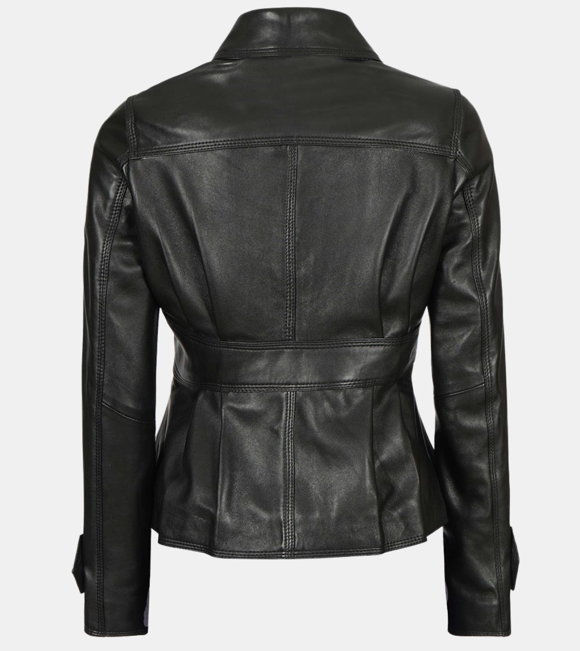 Ellowyn Women's Waxed Black Leather Jacket