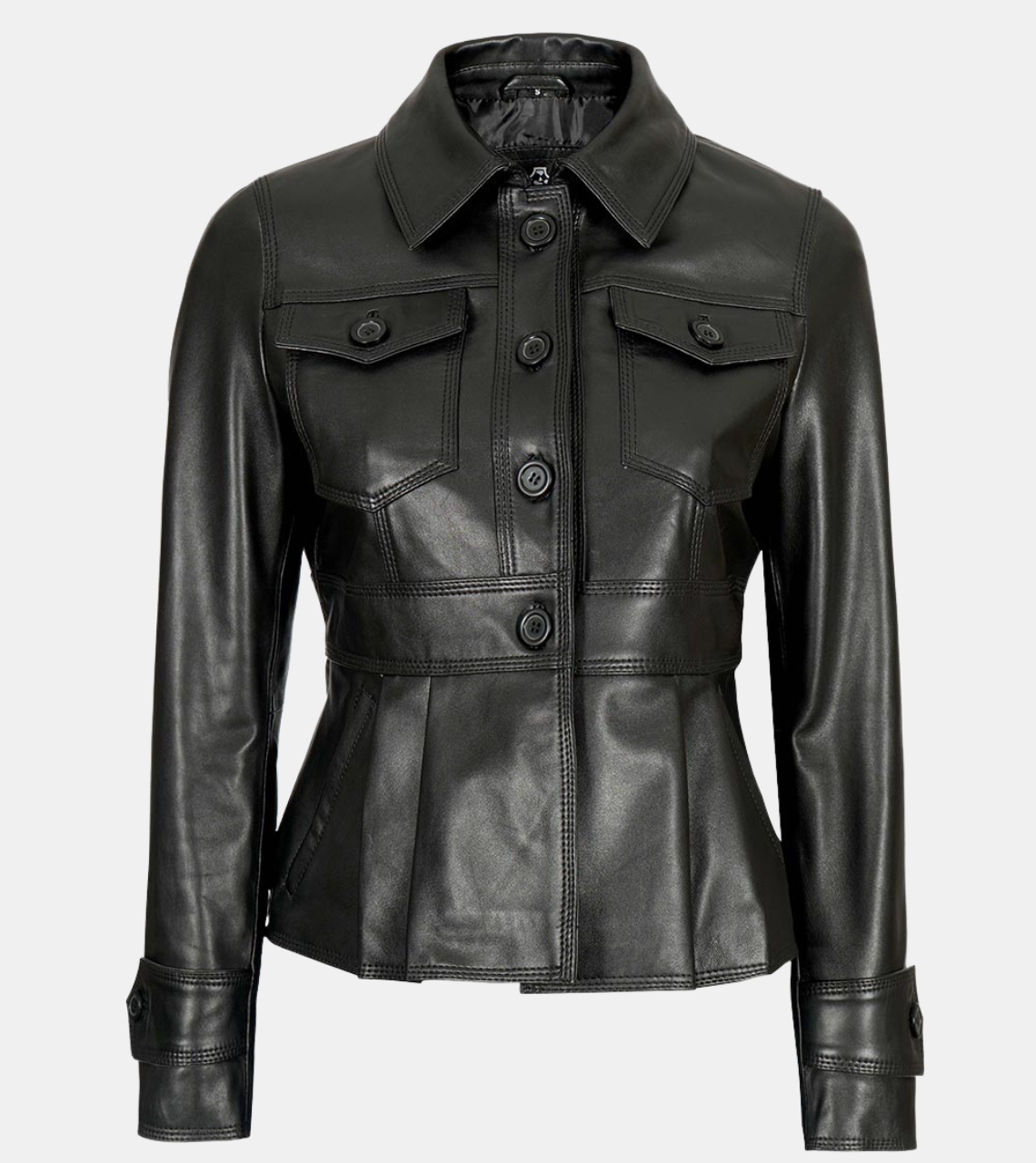 Ellowyn Women's Waxed Black Leather Jacket