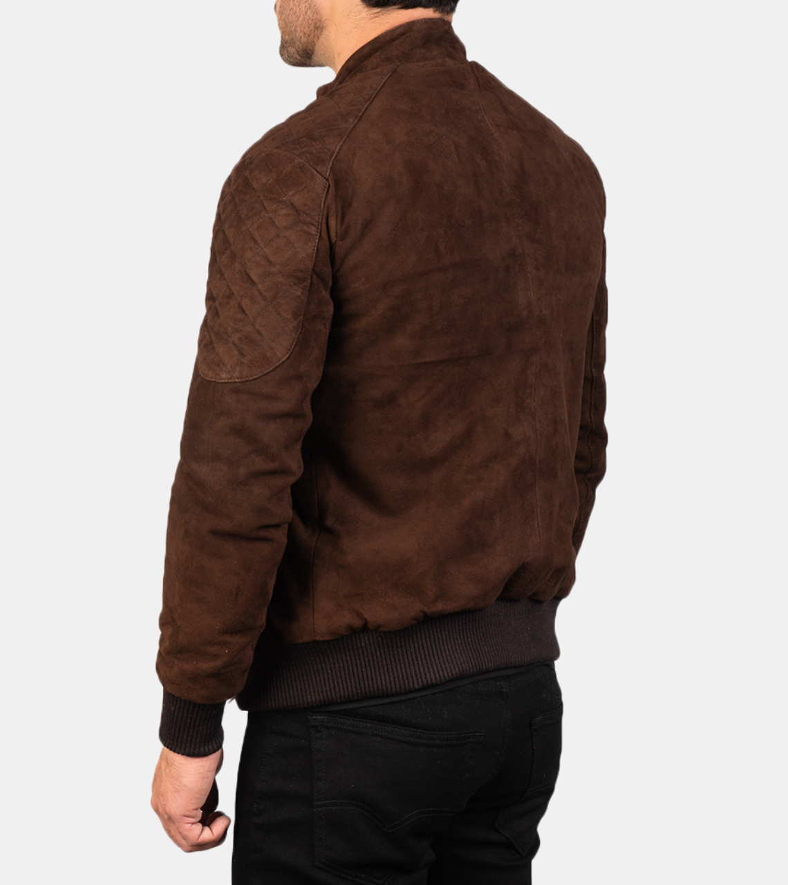 Miler Men's Brown Bomber Suede Leather Jacket Back