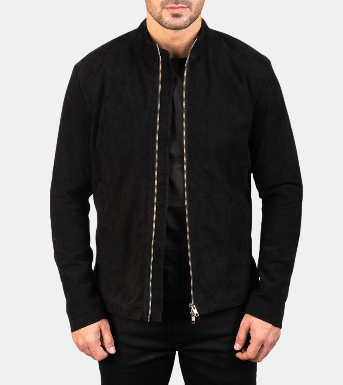  Walsh Men's Black Suede Leather Jacket 