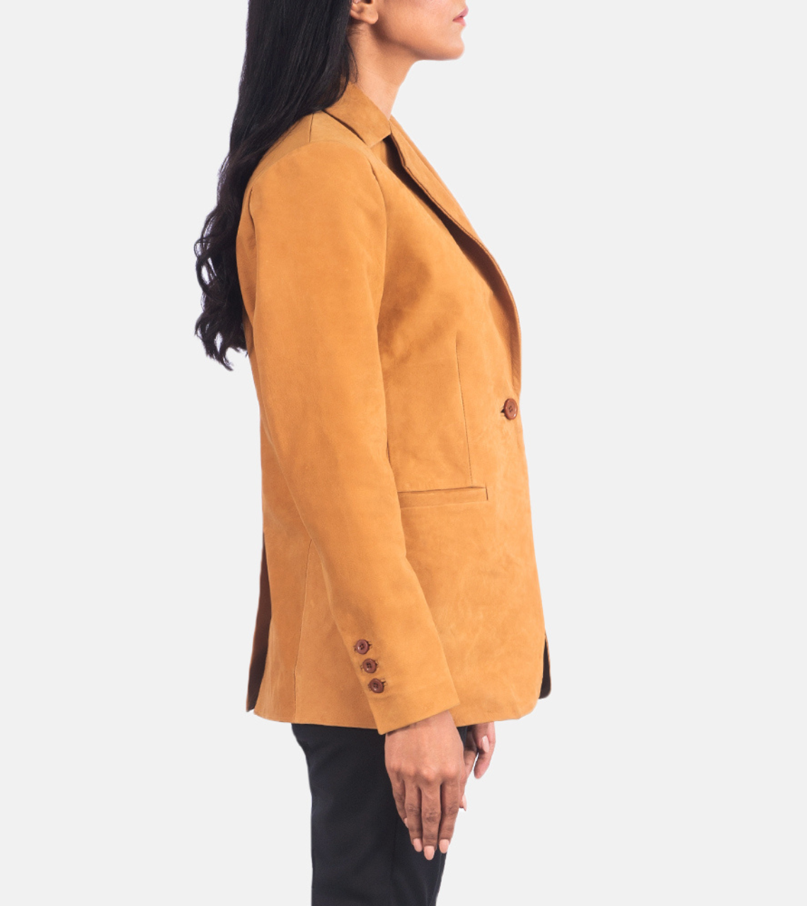  Yellow Suede Leather Blazer