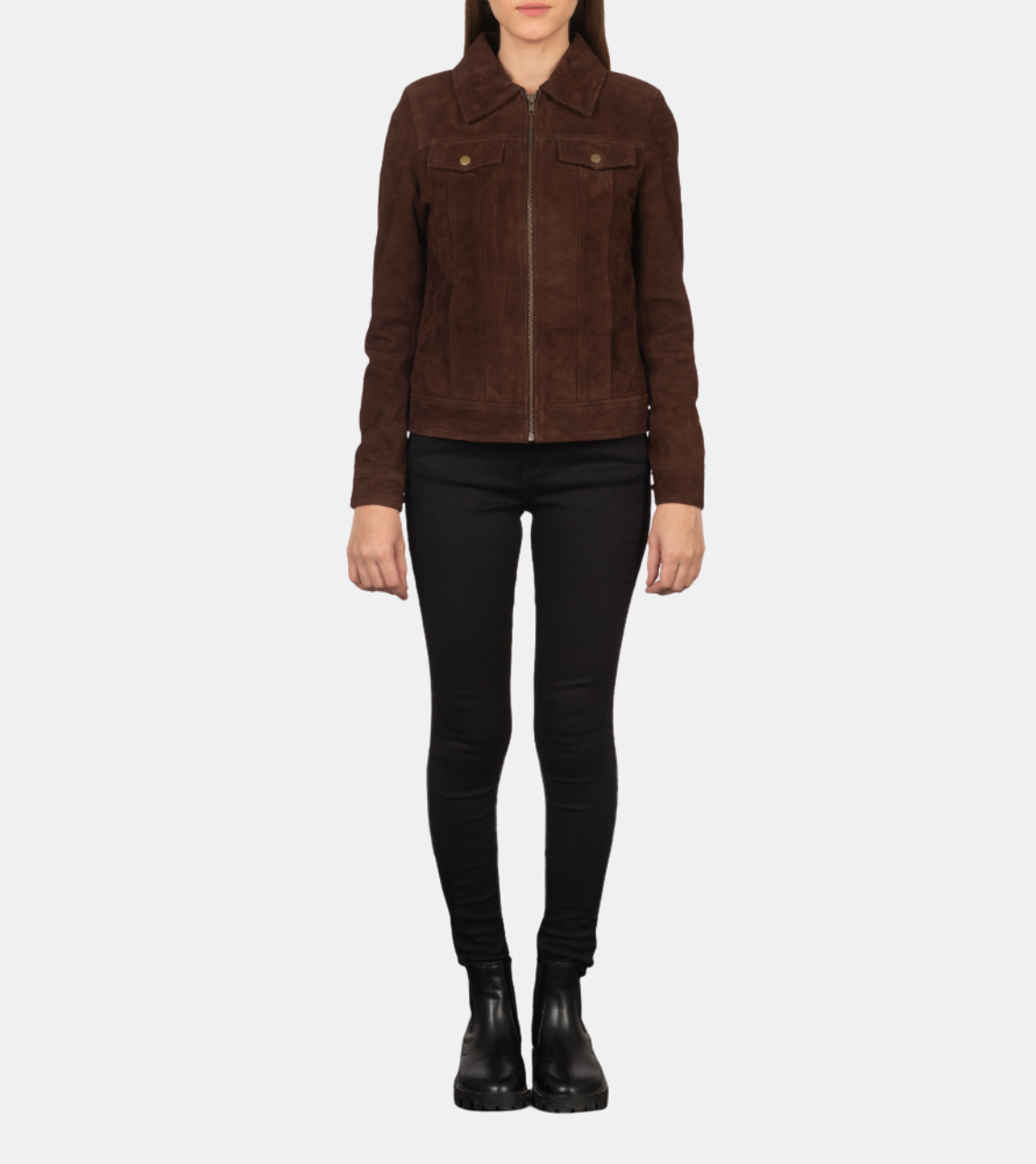 Bethell Women's Tanned Brown Suede Leather Jacket