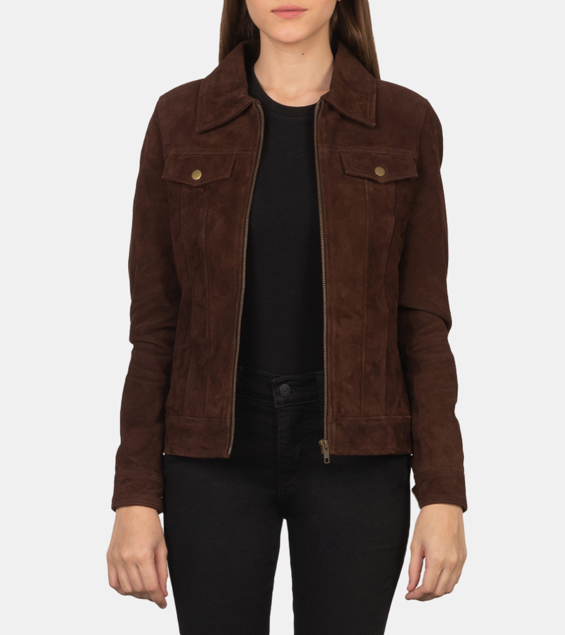 Bethell Women's Tanned Brown Suede Leather Jacket