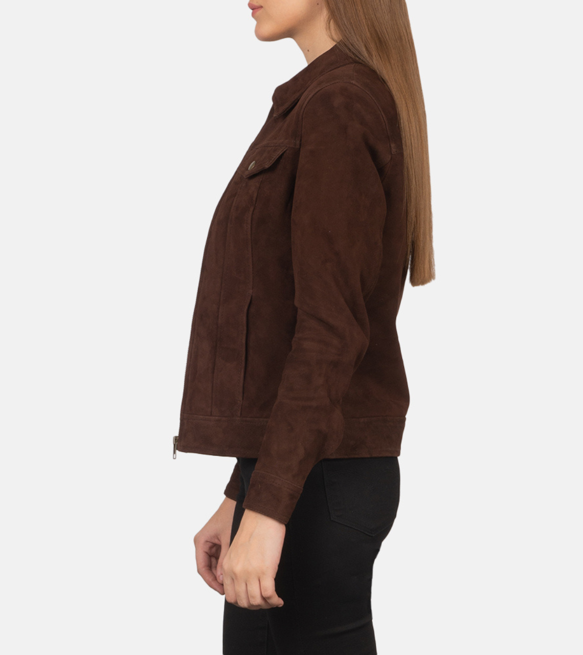 Bethell Women's Tanned Brown Suede Leather Jacket