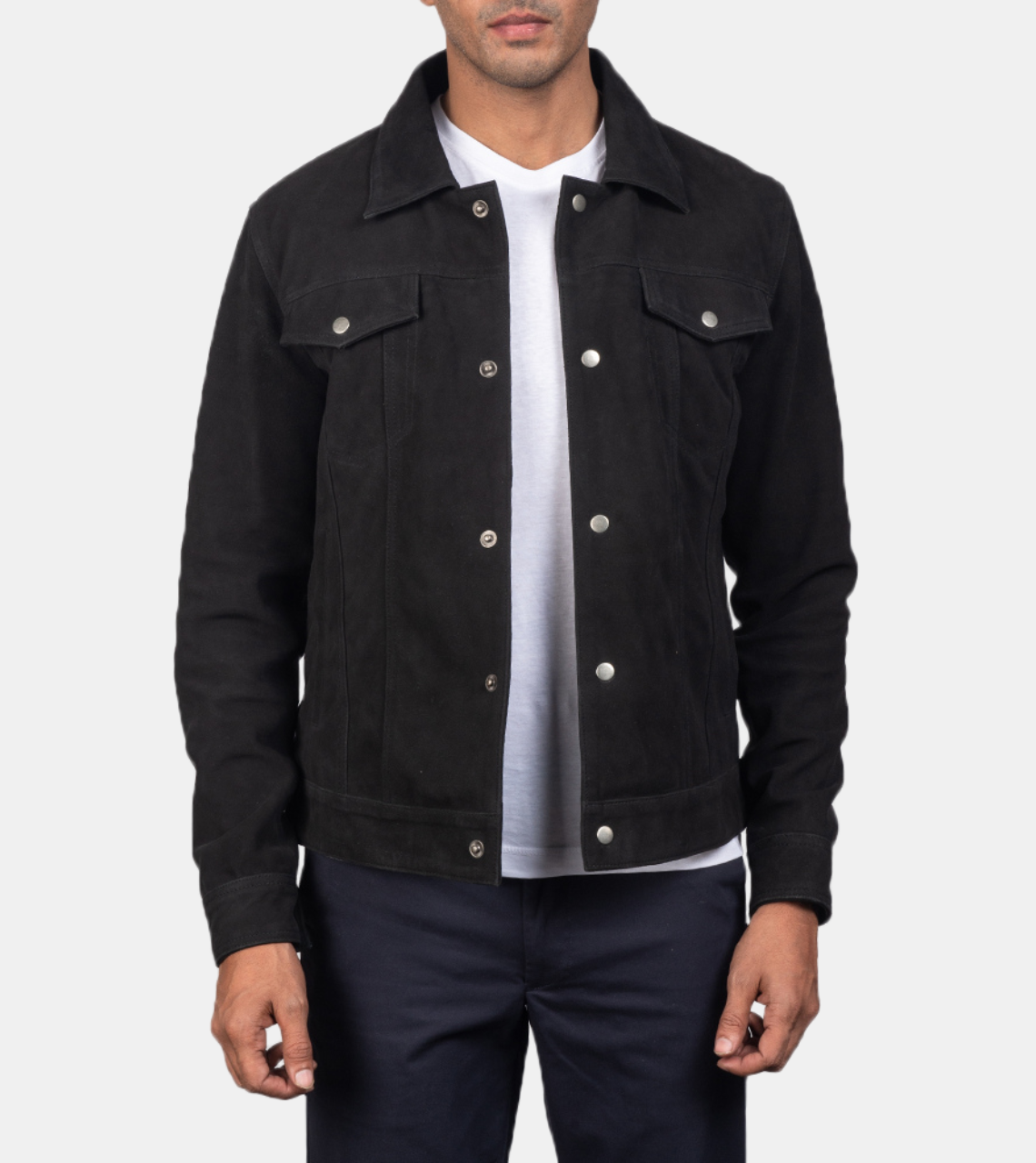 Carveth Men's Black Suede Leather Jacket