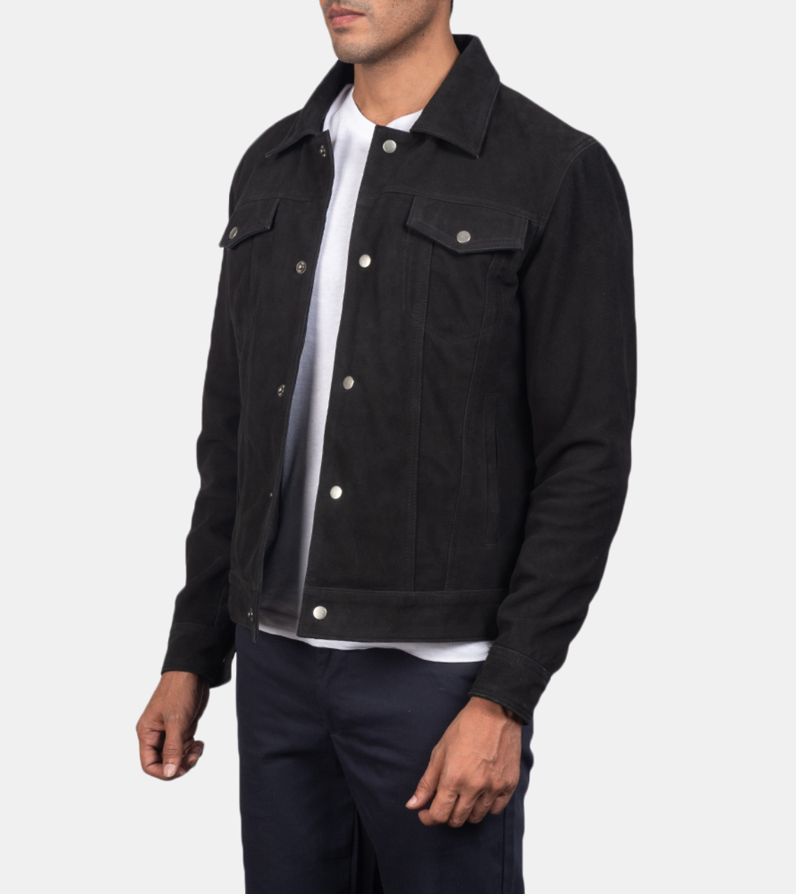 Carveth Men's Black Suede Leather Jacket