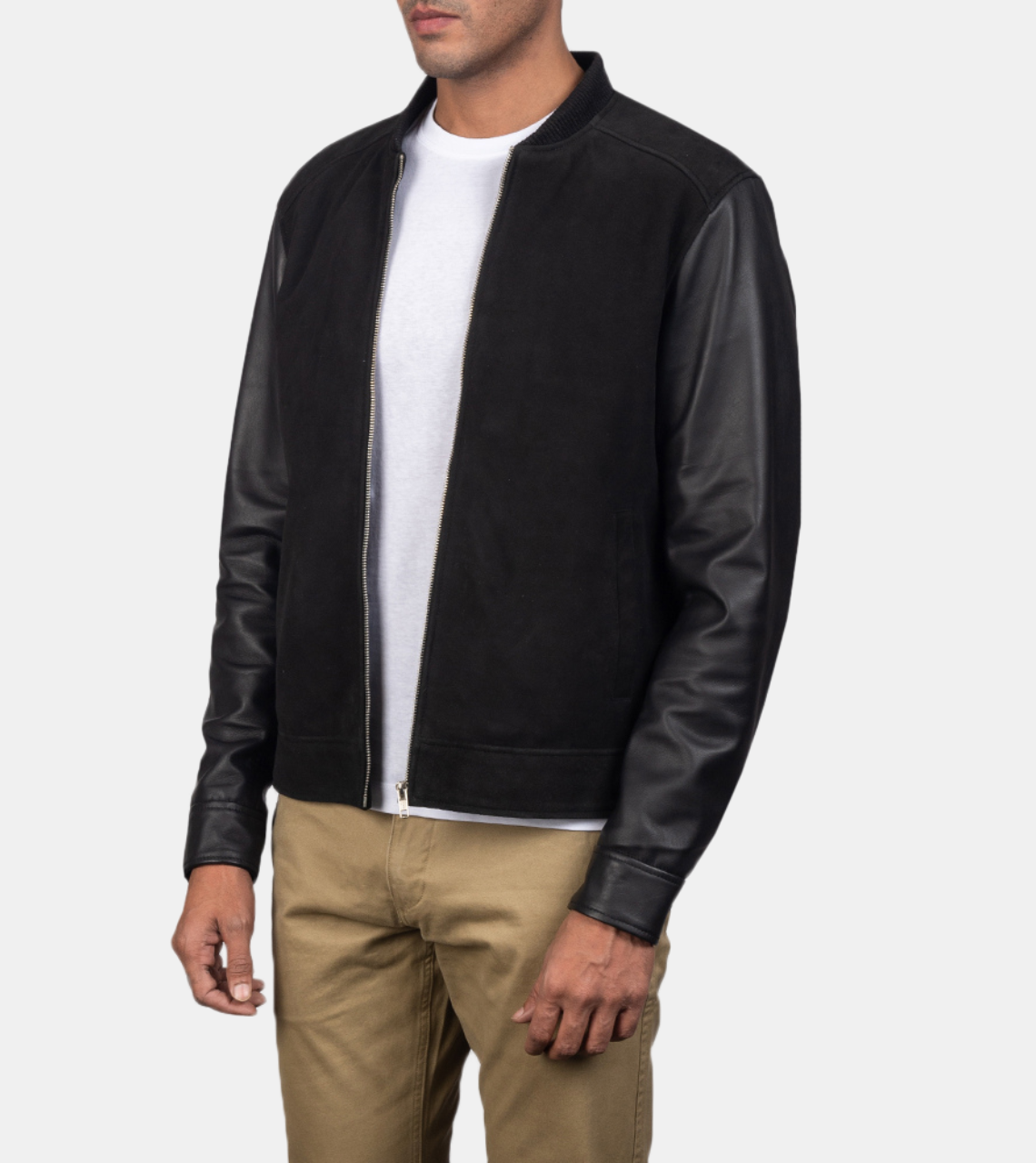 Kiyort Men's Black Suede Leather Jacket