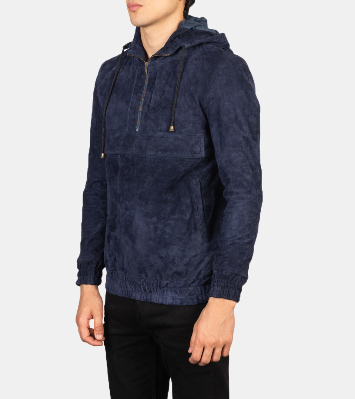 Fertell Men's Sapphire Hooded Suede Leather Jackets