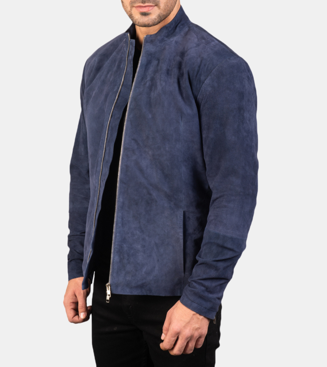 Corbine Men's Cerulean Suede Leather Jacket