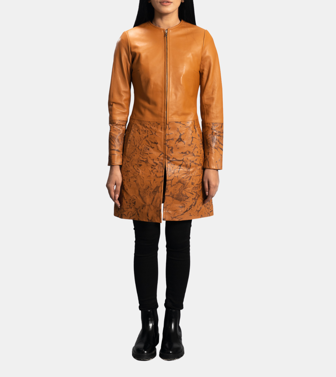 Women's Mustard Yellow Leather Coat