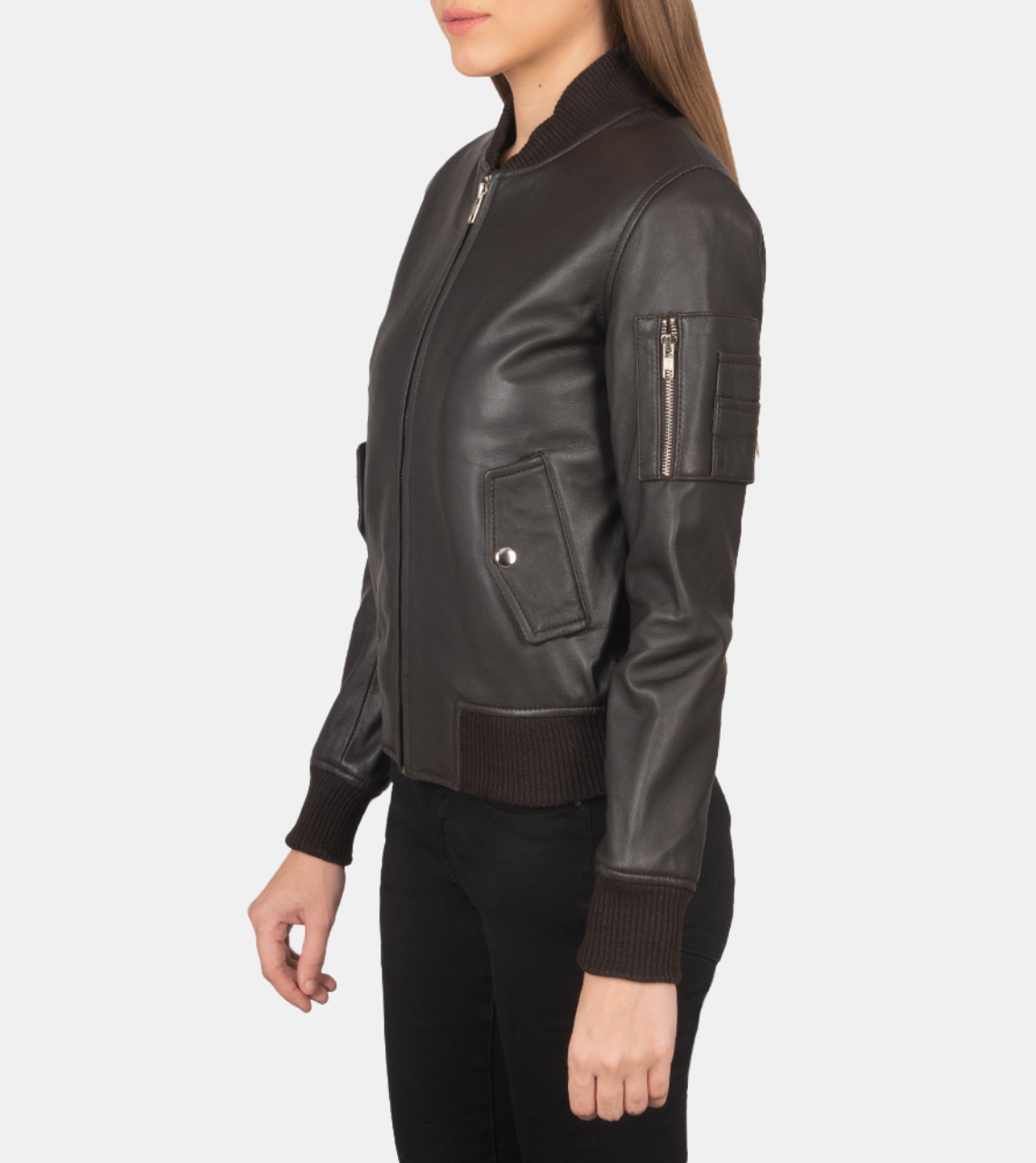 Brown Bomber Leather Jacket