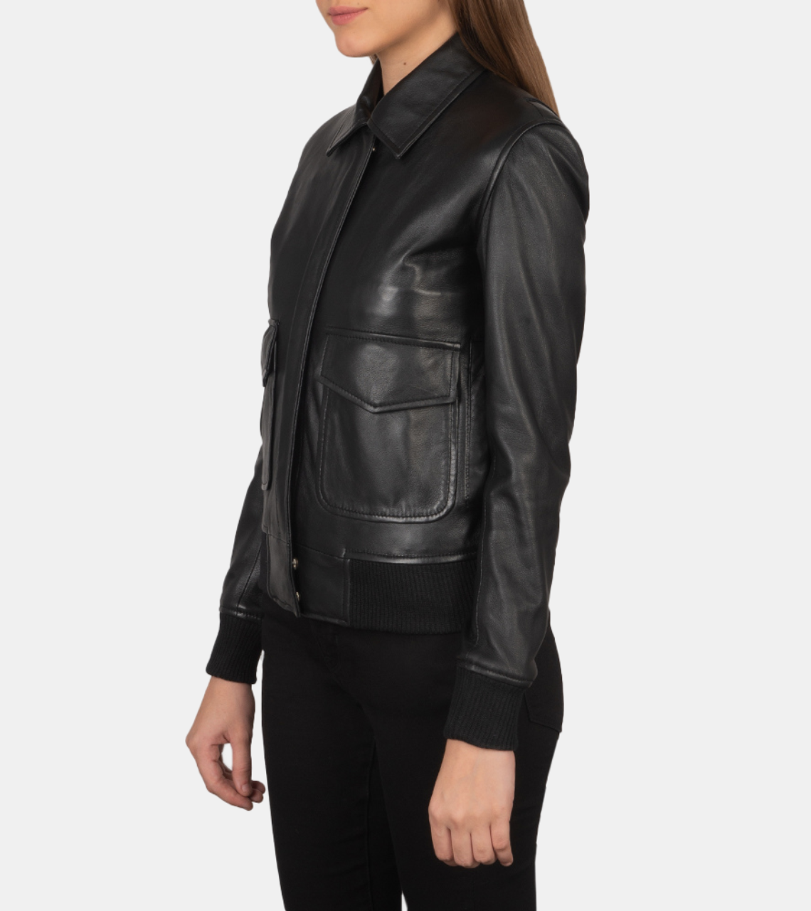  Black Bomber Leather Jacket