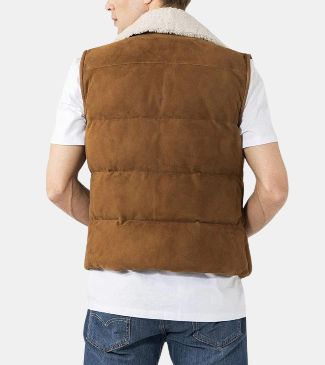 Minette Men's Brown Suede Leather Vest