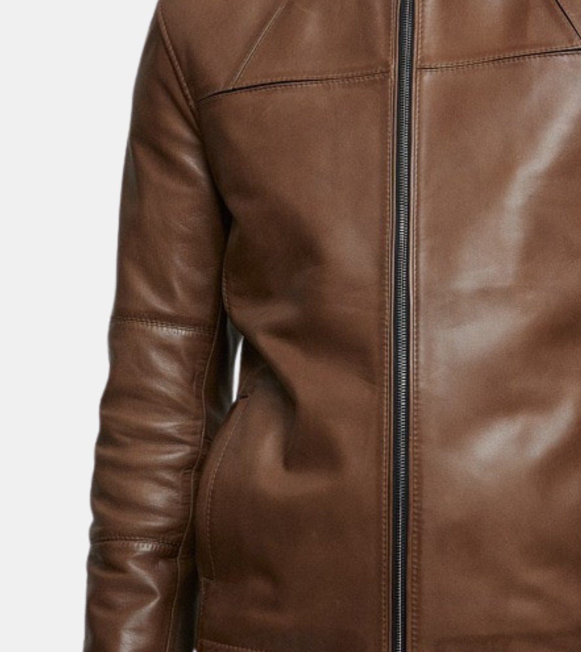 Spencer Men's Tan Brown Leather Jacket