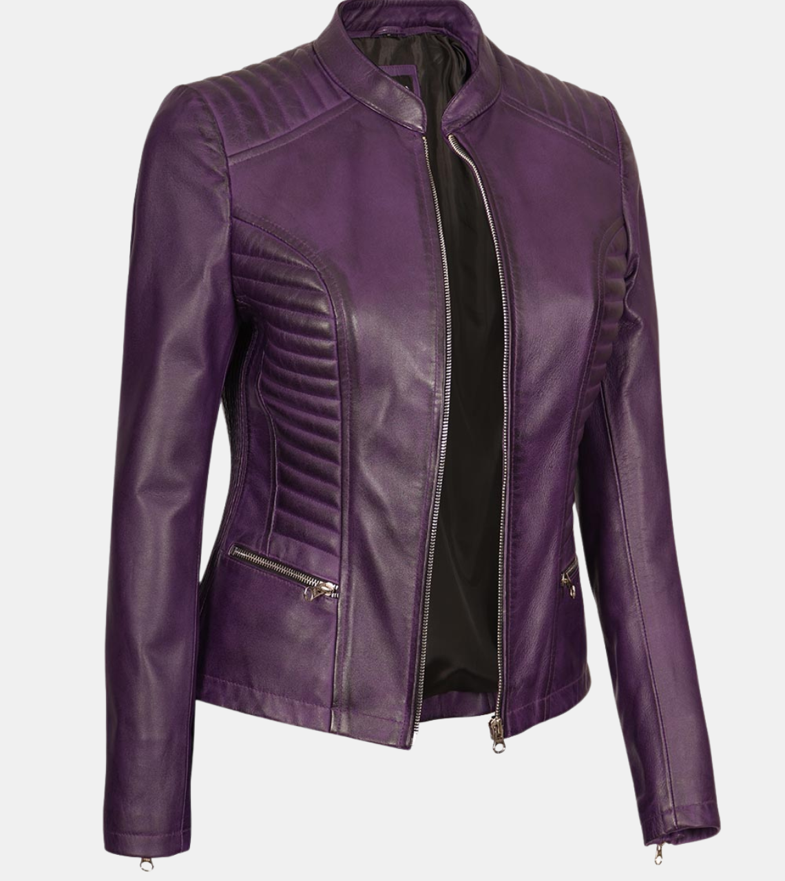 Raine Women's Violet Quilted Leather Jacket