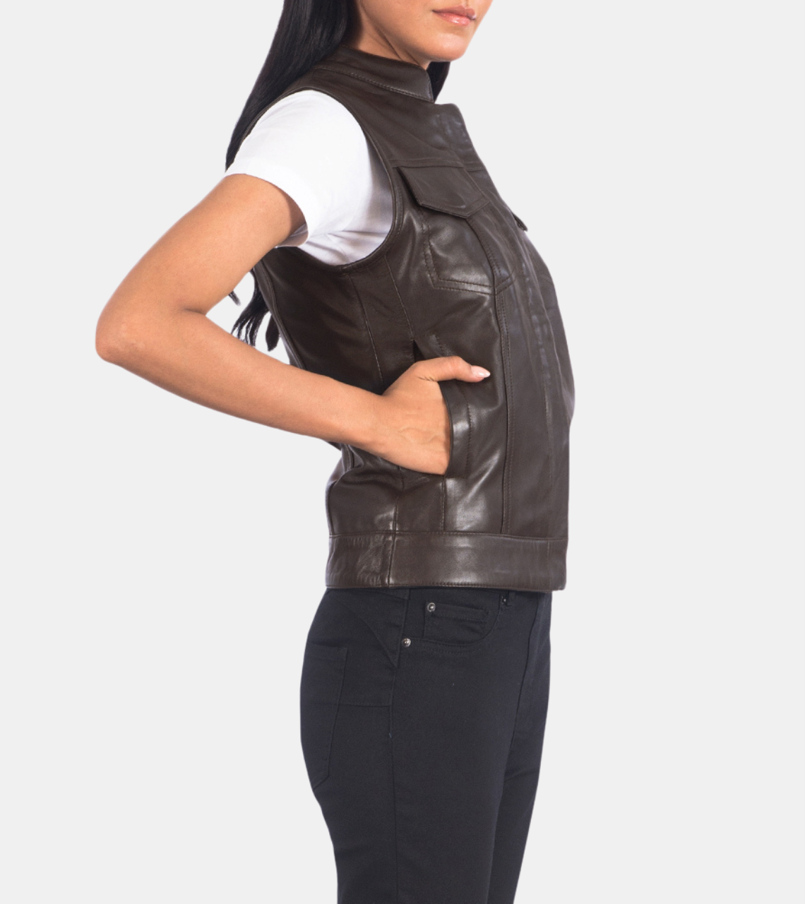  Brown Leather Vest