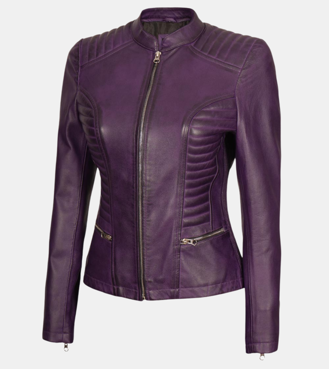 Raine Women's Violet Quilted Leather Jacket