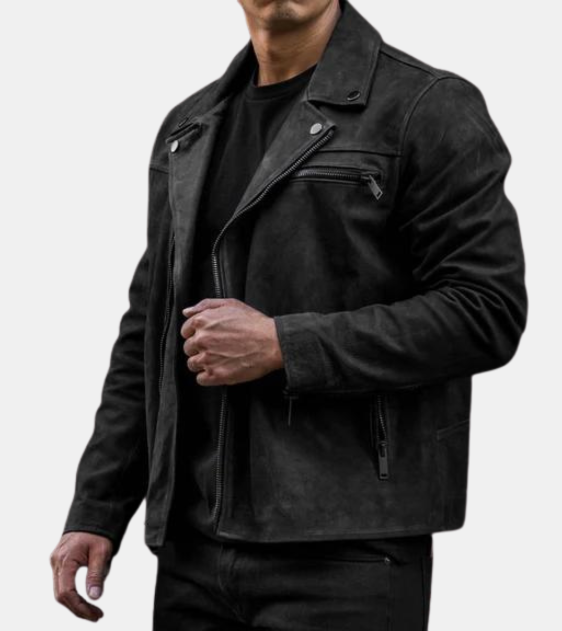  Sanford Men's Black Biker's Leather Jacket 