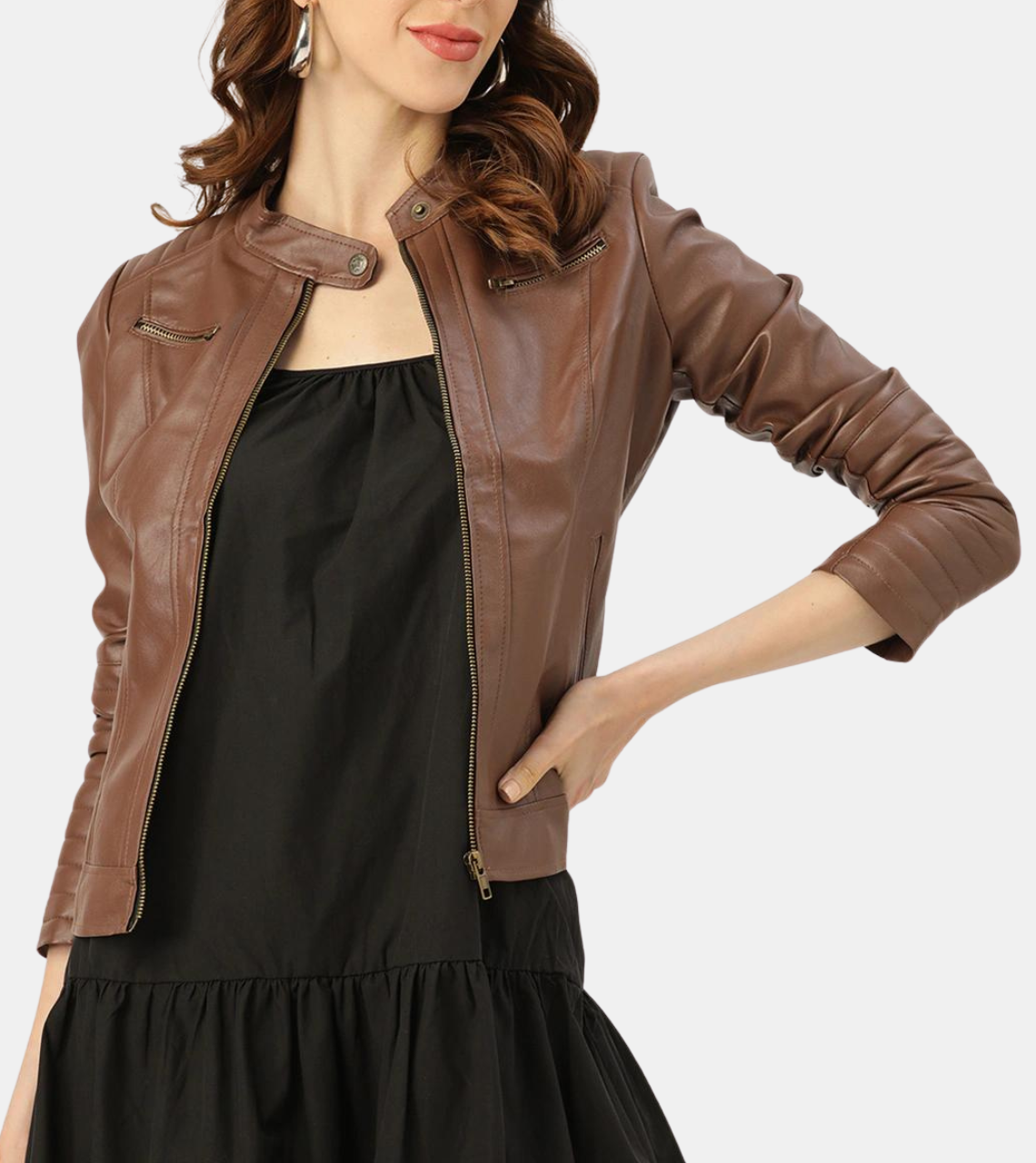 Maeve Women's Brown Leather Jacket