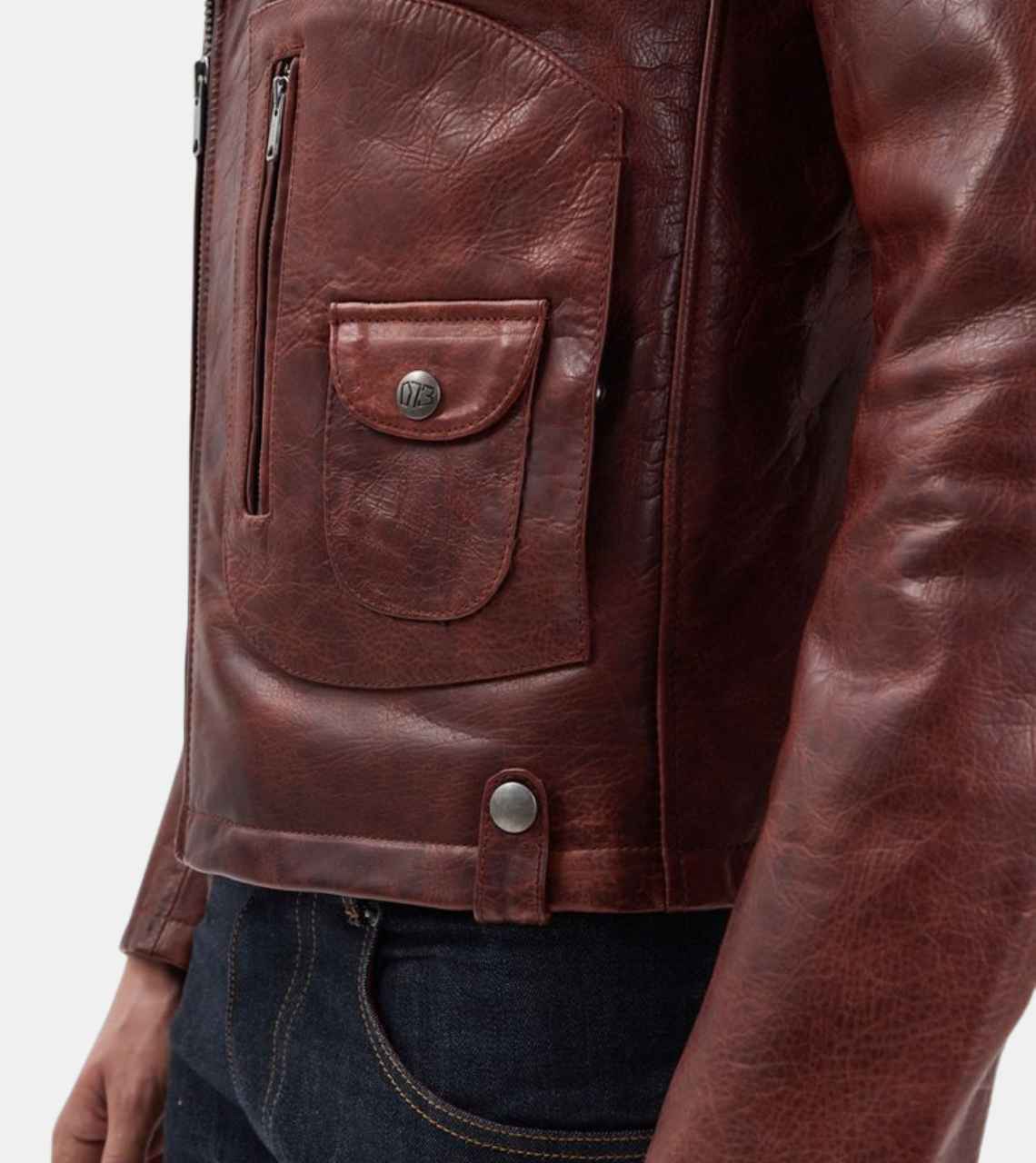 Blanche Men's Brown Biker's Leather Jacket