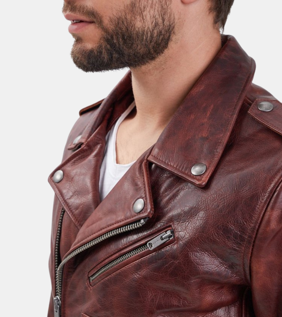 Blanche Men's Brown Biker's Leather Jacket