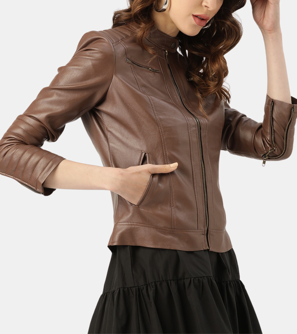 Maeve Women's Brown Leather Jacket